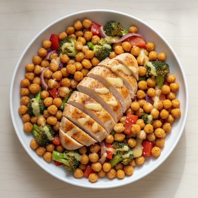 Roasted Chickpea and Vegetable Bowl