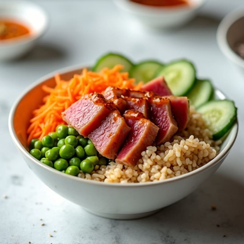 Spicy Tuna Poke Bowl with Sesame-Ginger Sauce