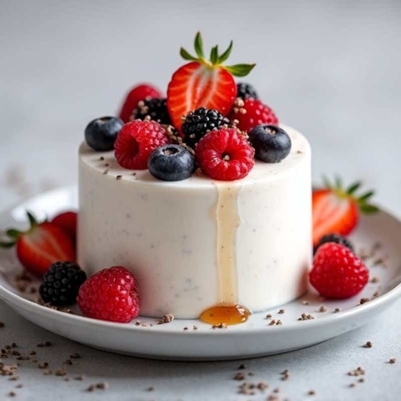 Greek Yogurt Protein Mousse with Mixed Berries
