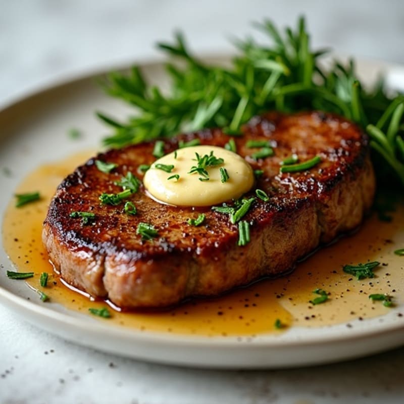 Garlic-Herb Pan Seared Ribeye Steak