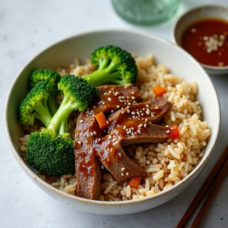 Ginger-Garlic Beef and Broccoli Rice Bowl