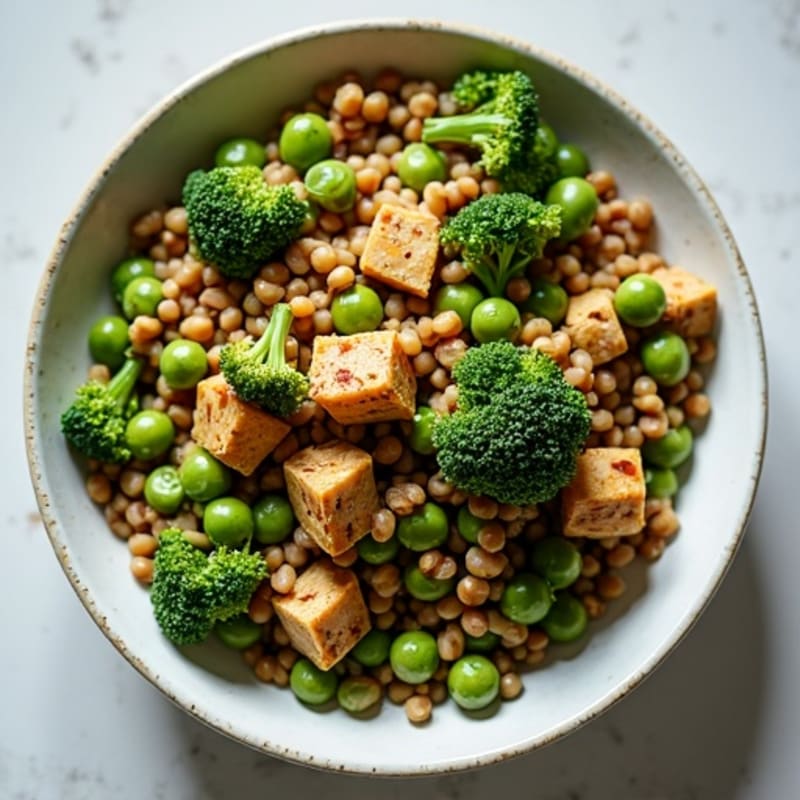 Lentil and Tempeh Stir-Fry with Broccoli and Edamame
