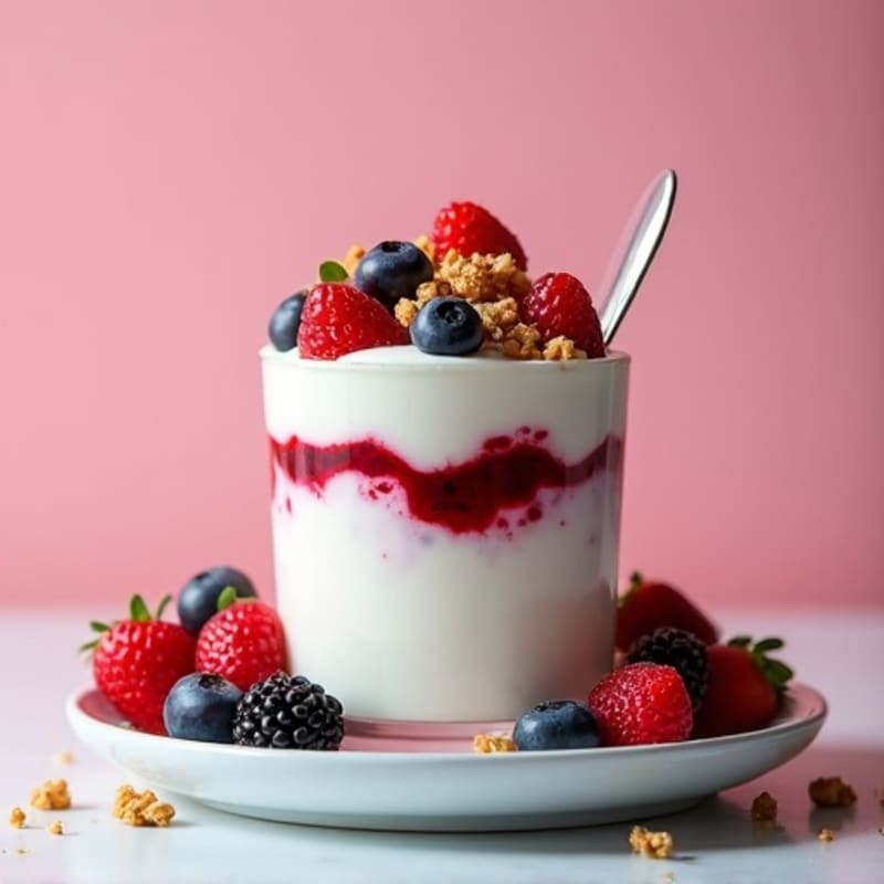 Greek Yogurt Protein Parfait with Mixed Berries