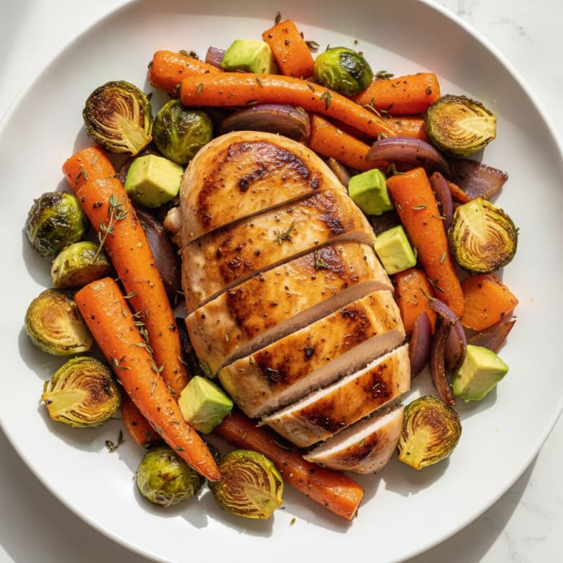 Pan-Seared Chicken with Roasted Vegetables