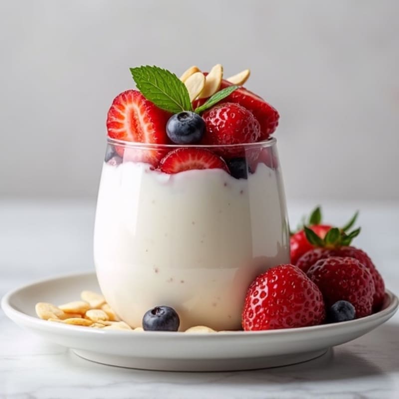 Greek Yogurt Protein Parfait with Berries and Almonds