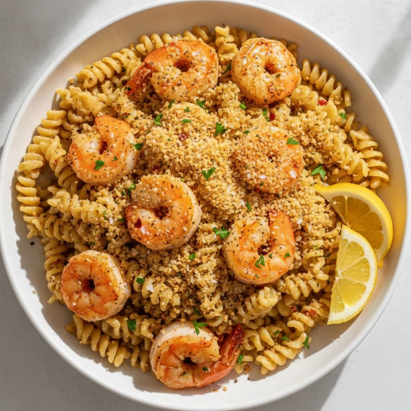 Garlic Herb Butter Pasta with Toasted Breadcrumbs