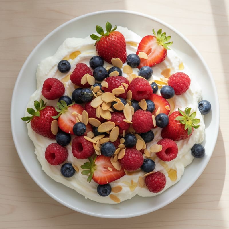 Greek Yogurt Protein Mousse with Mixed Berries