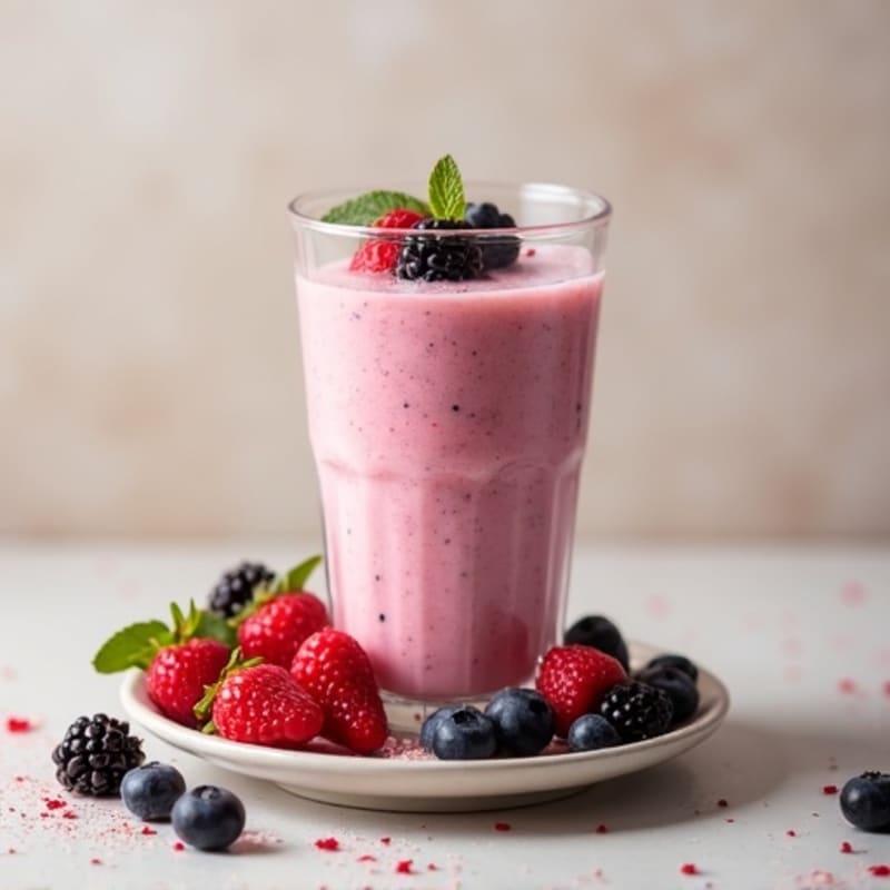 Creamy Vanilla Berry Protein Smoothie