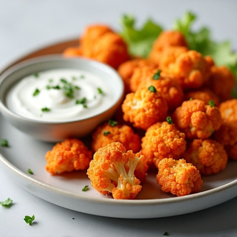 Crispy Buffalo Roasted Cauliflower Bites