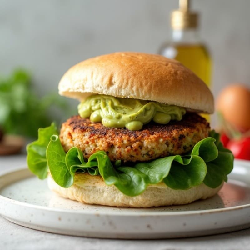 Lean Turkey Spinach Burger with Avocado Spread