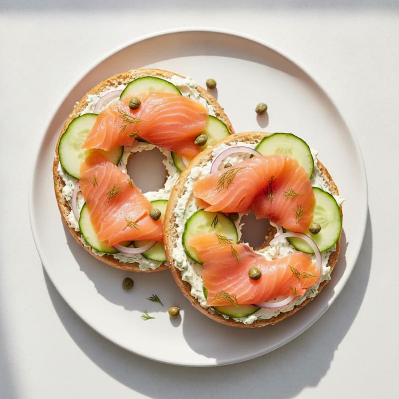 Smoked Salmon Bagel with Dill Cream Cheese