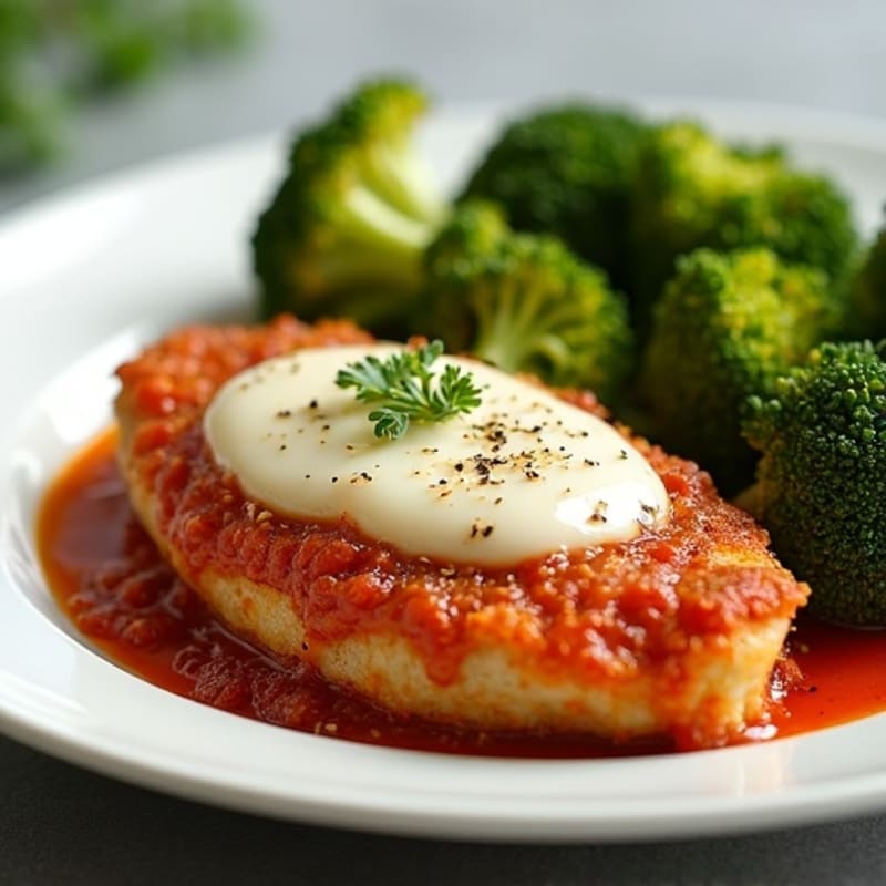 Crispy Baked Chicken Parmesan with Roasted Broccoli