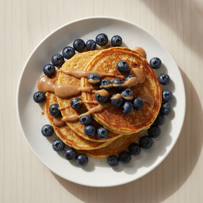 Fluffy Protein Pancakes with Berries
