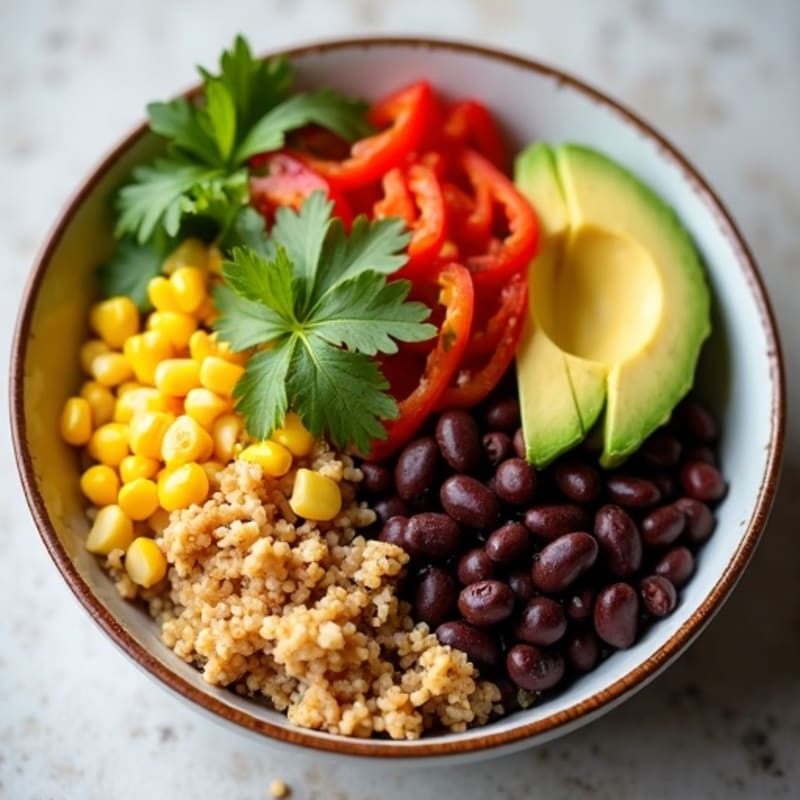Loaded Black Bean Burrito Bowl with Zesty Lime and Fresh Cilantro