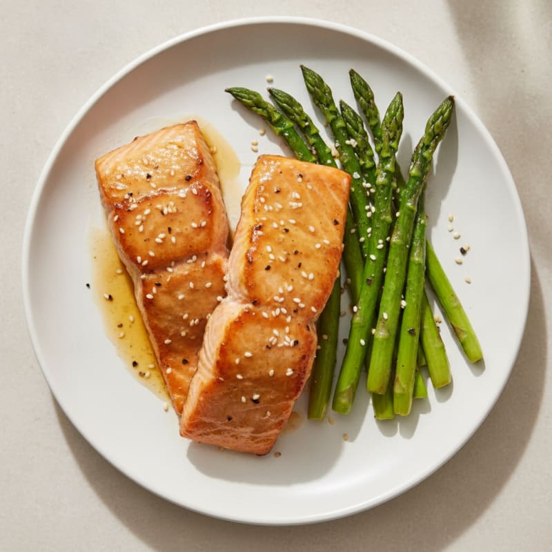 Miso-Glazed Salmon with Roasted Asparagus