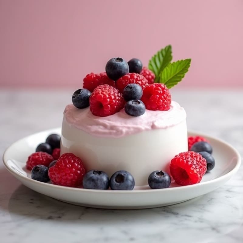 Silky Greek Yogurt Mousse with Mixed Berries and Protein Powder