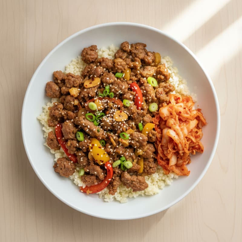 Korean Beef Bulgogi with Kimchi