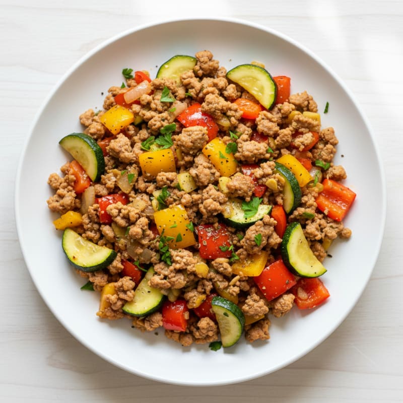 Savory Ground Turkey and Vegetable Skillet