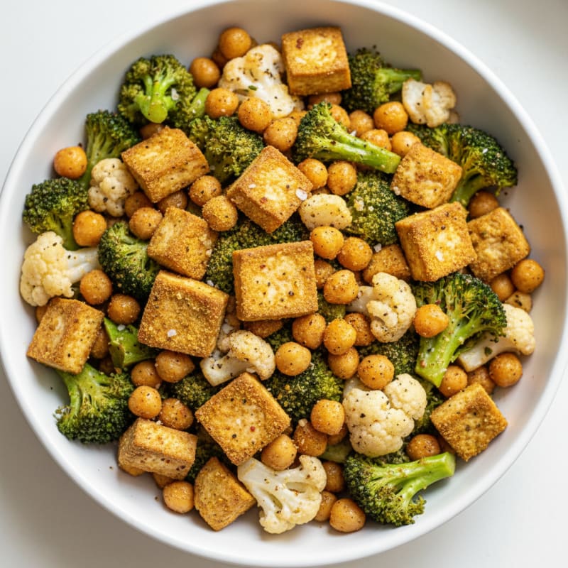 Roasted Tofu and Chickpea Power Bowl