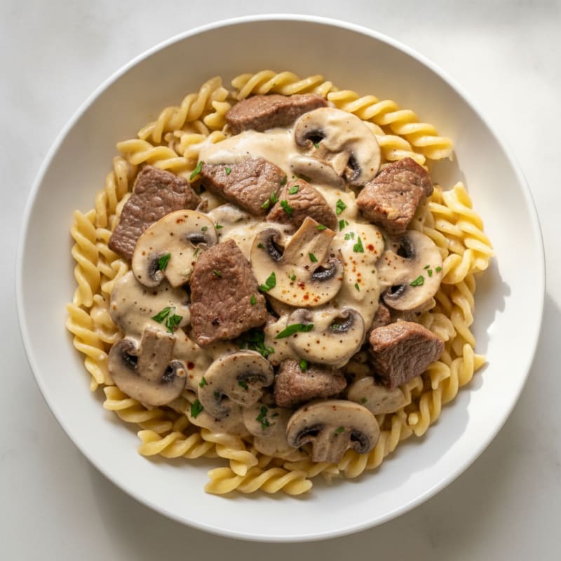 Classic Beef Stroganoff with Egg Noodles