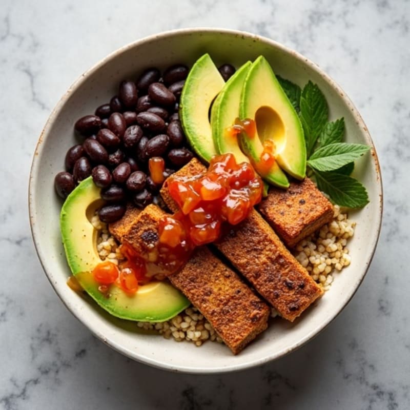 Crispy Avocado and Black Bean Power Bowl