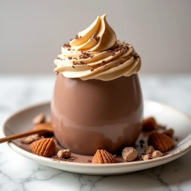 Silky Chocolate Protein Pudding with Almond Butter Swirl