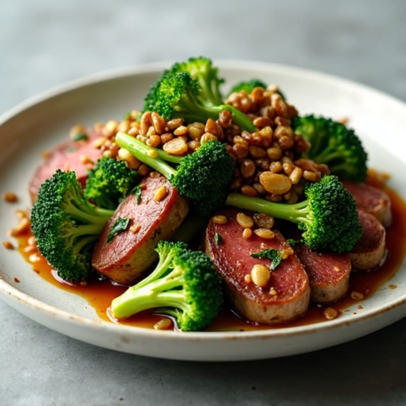 Savory Garlic Beef with Crispy Broccoli Stir-Fry