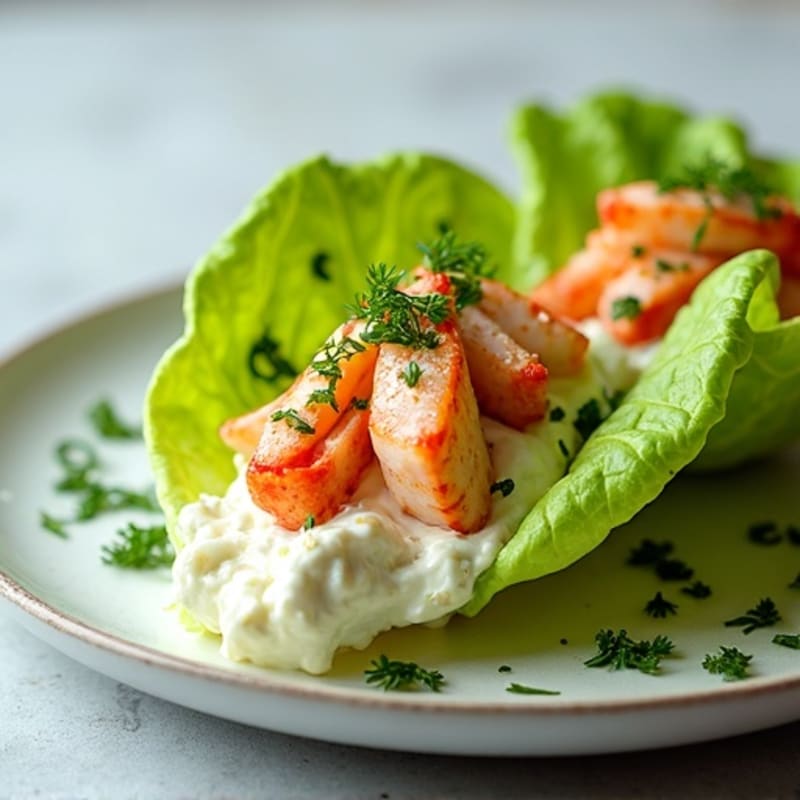 Creamy Lemon Herb Lobster Lettuce Wraps