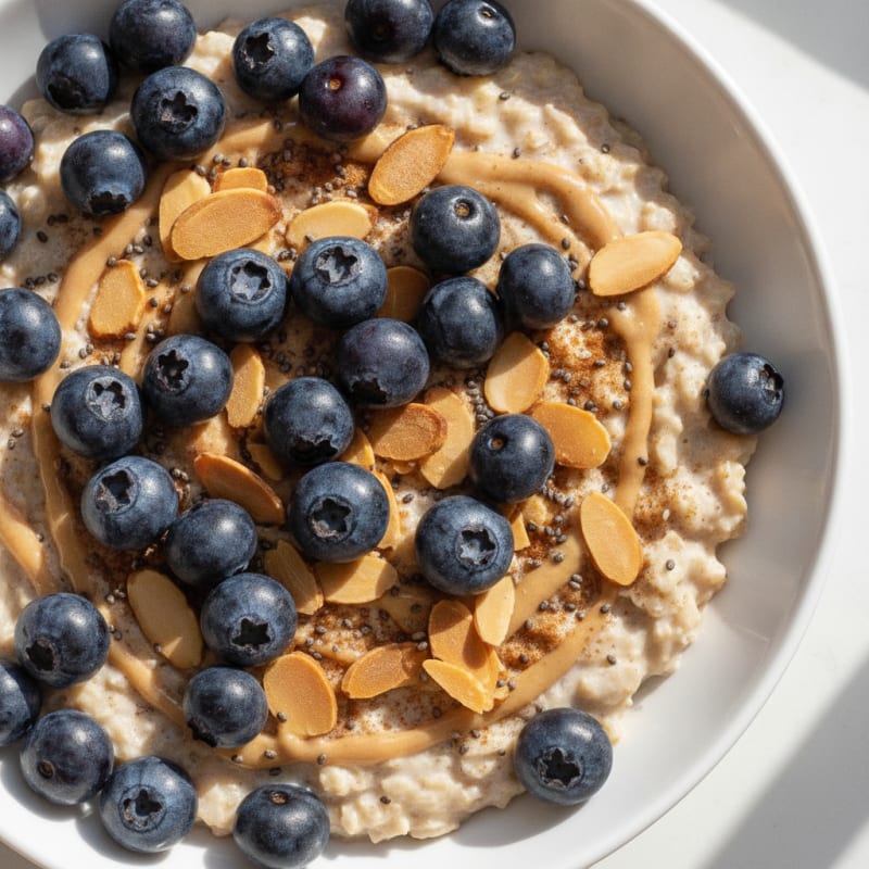 Blueberry Almond Protein Overnight Oats