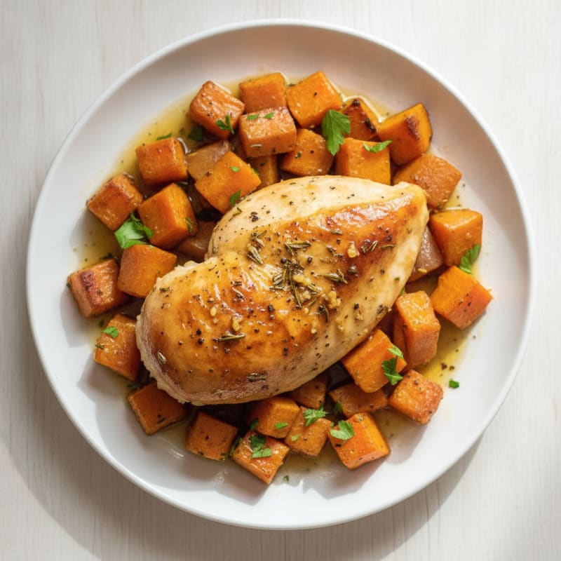 Garlic Herb Roasted Chicken with Root Vegetables