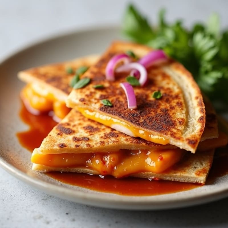 Crispy Whole Wheat BBQ Chicken Quesadillas
