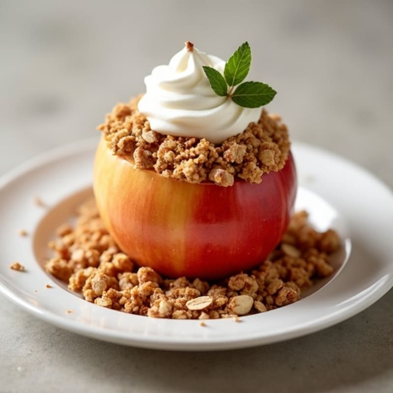 Baked Spiced Apple with Crispy Oat Crumble