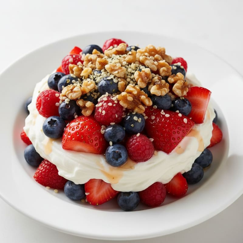 Greek Yogurt Protein Parfait with Mixed Berries