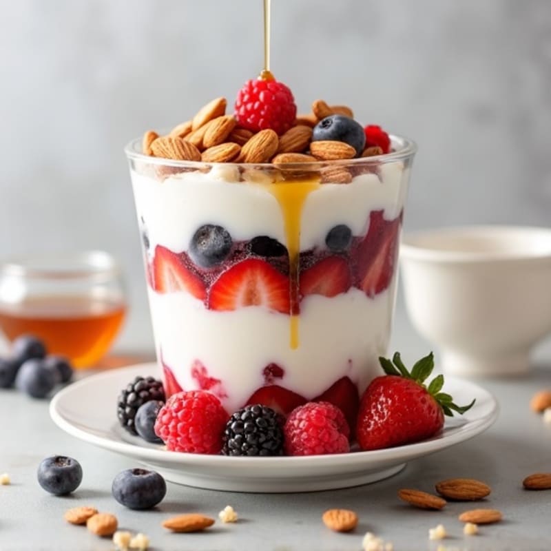 Greek Yogurt Parfait with Berries and Almonds