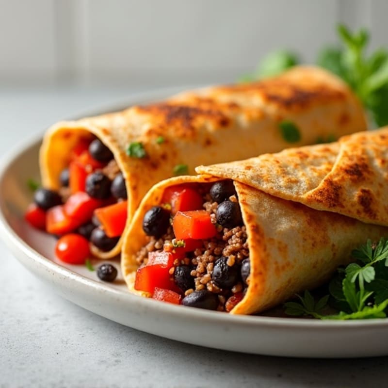 Zesty Lean Beef and Black Bean Baked Tortilla Rolls