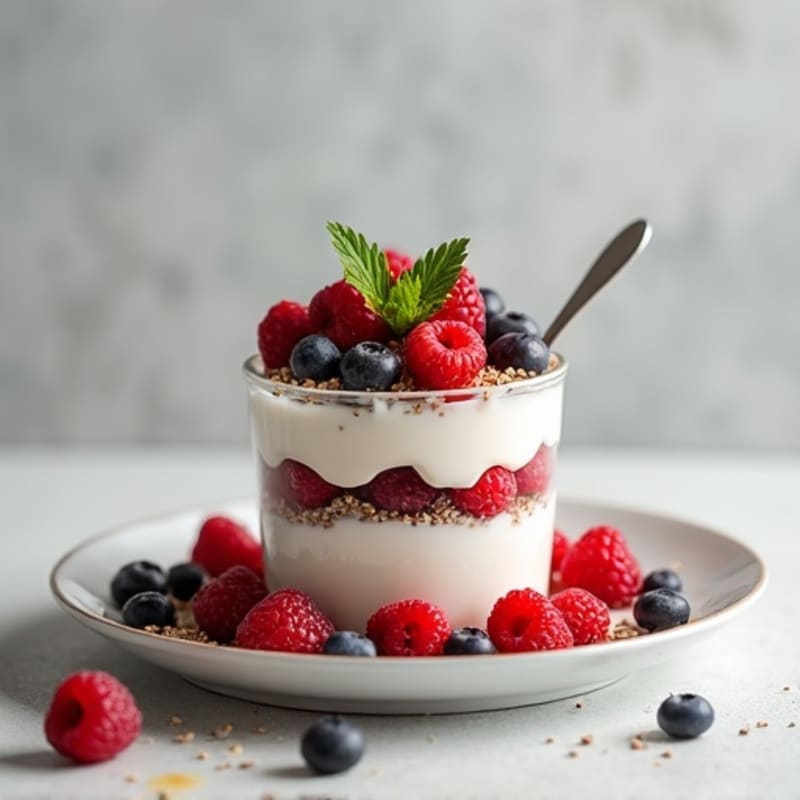 Greek Yogurt Protein Parfait with Mixed Berries
