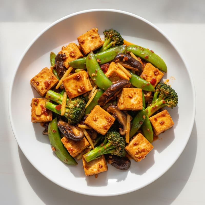 Szechuan Tofu Stir-Fry with Mixed Vegetables