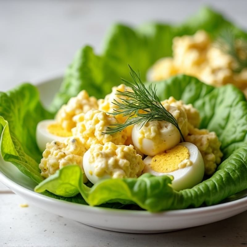 Creamy Dill Egg Salad Lettuce Wraps