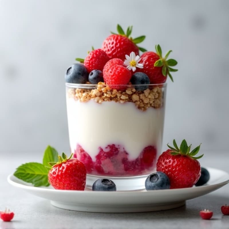 Greek Yogurt Protein Parfait with Mixed Berries