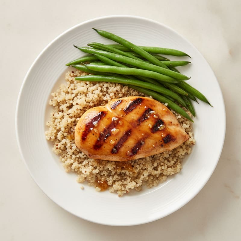 Honey-Garlic Grilled Chicken with Quinoa and Green Beans