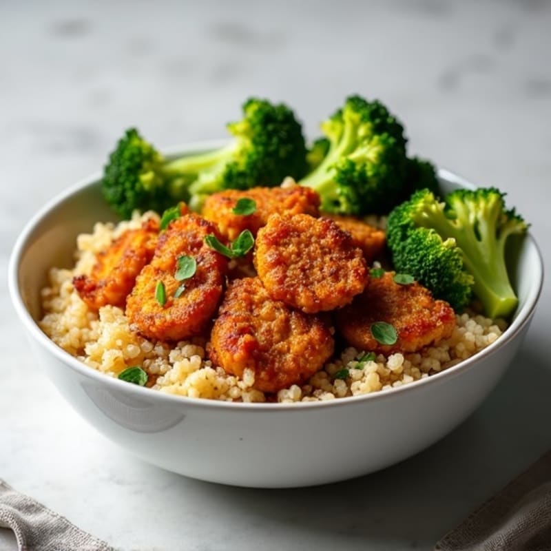 Crispy Ground Turkey and Roasted Broccoli Bowl