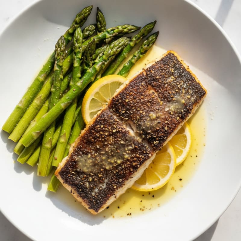 Blackened Cod with Roasted Asparagus