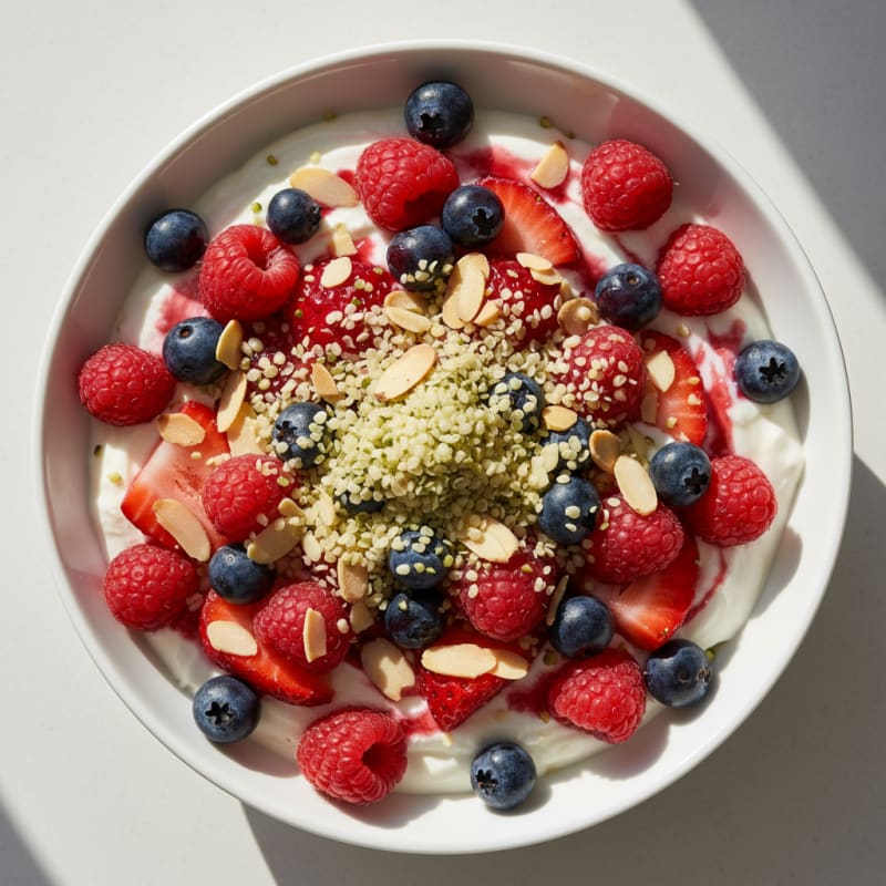 Greek Yogurt Protein Parfait with Mixed Berries