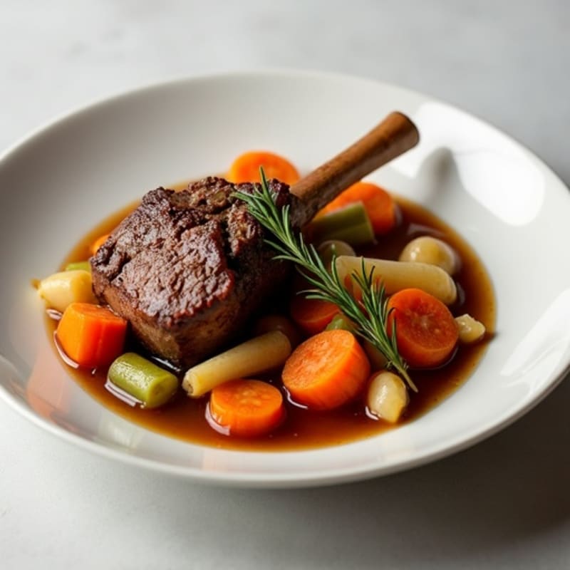 Slow-Cooked Tender Lamb Shank Stew with Root Vegetables