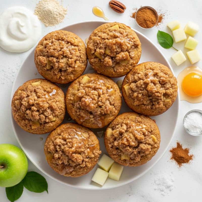 Baked Apple Cinnamon Streusel Muffins