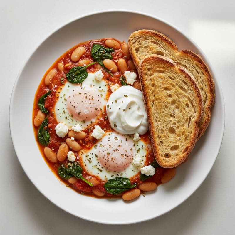 Baked Eggs with Sourdough Toast