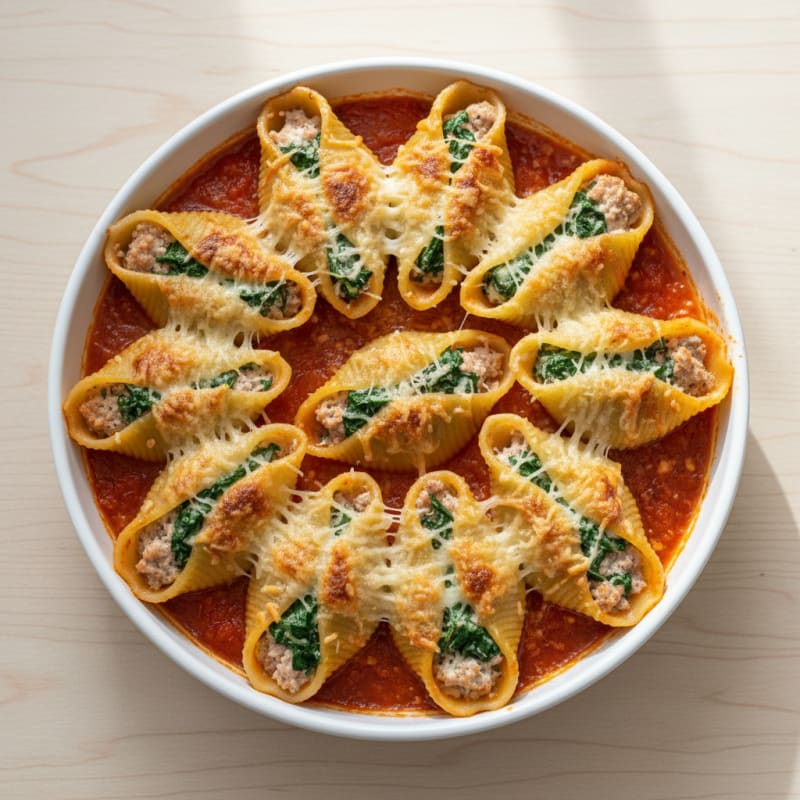 Creamy Ricotta Spinach Stuffed Shells
