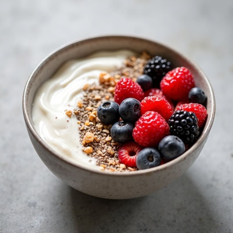 Creamy Greek Yogurt Bowl with Mixed Berries and Protein Crunch