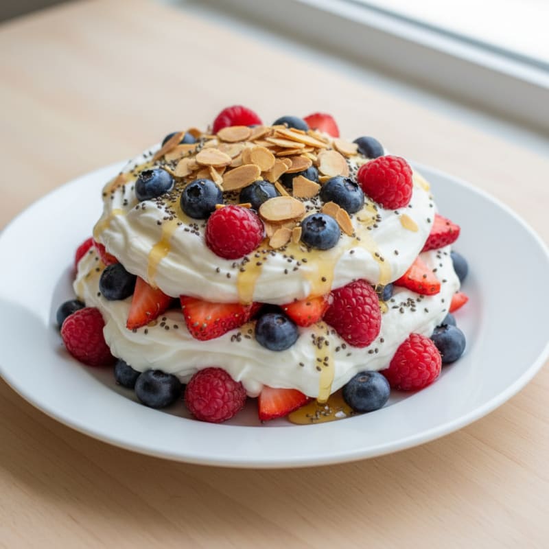 Greek Yogurt Protein Parfait with Mixed Berries