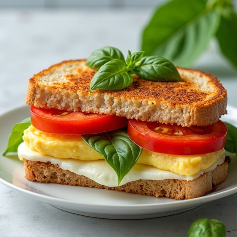 Grilled Fresh Mozzarella, Tomato, and Basil Sandwich